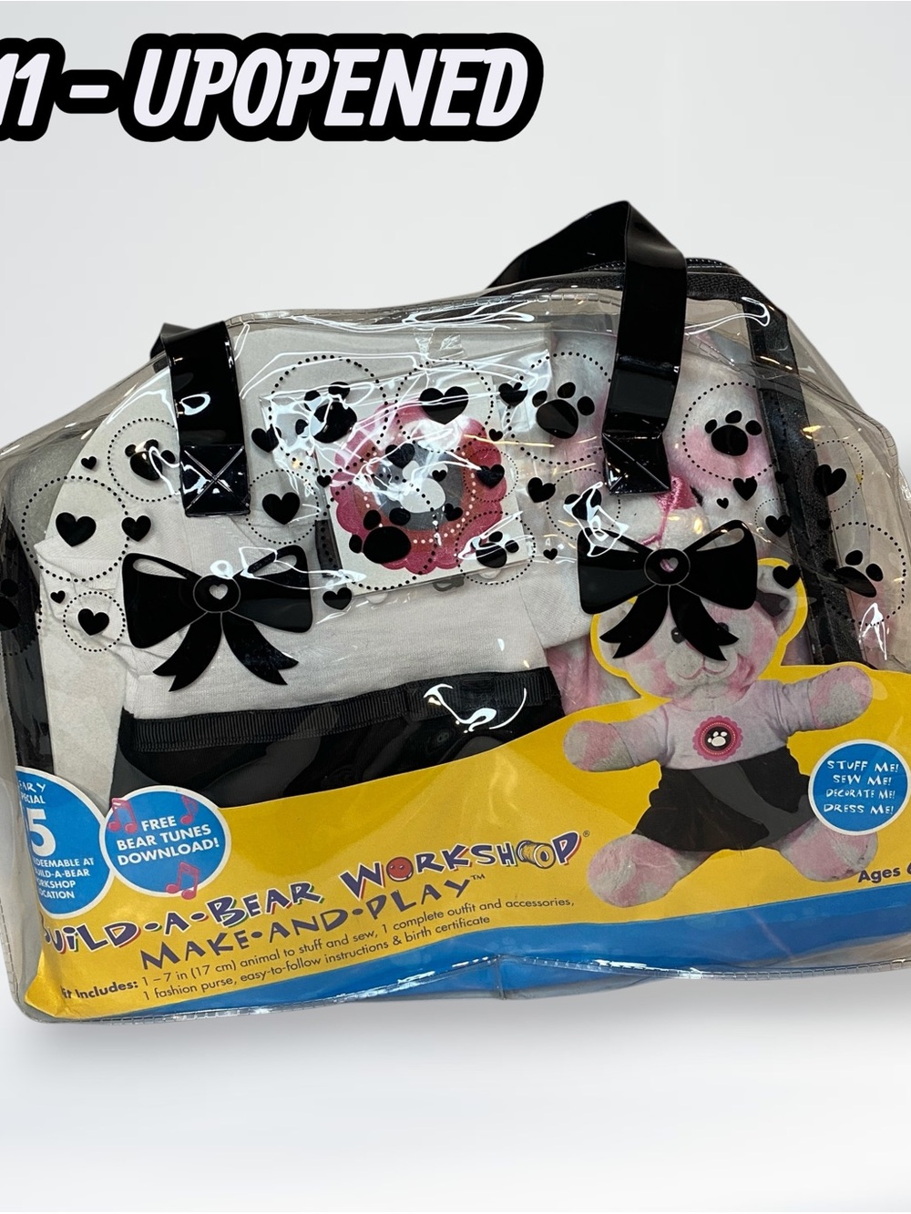 2011 Build A Bear Make & Play Bag Kit Pink Bear